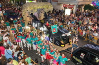 Primer premio del Desfile de Carrozas, a la creación de la Peña Cultural San Isidro, 'The Batmobile'